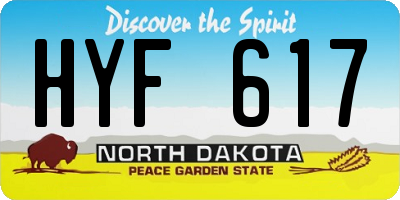ND license plate HYF617