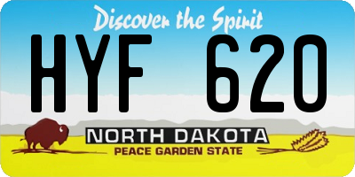 ND license plate HYF620