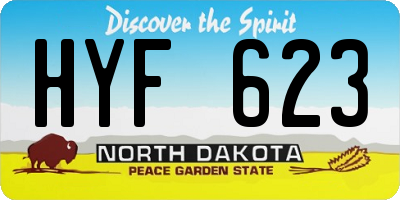 ND license plate HYF623