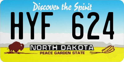 ND license plate HYF624