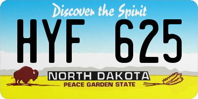 ND license plate HYF625