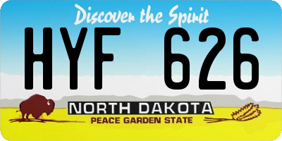 ND license plate HYF626