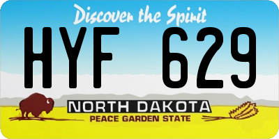 ND license plate HYF629