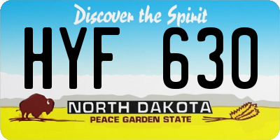 ND license plate HYF630
