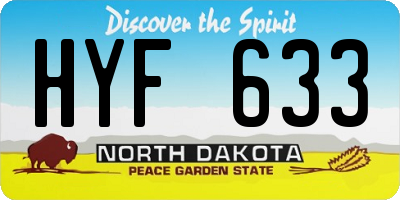 ND license plate HYF633