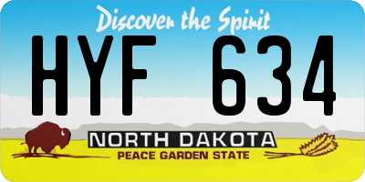 ND license plate HYF634