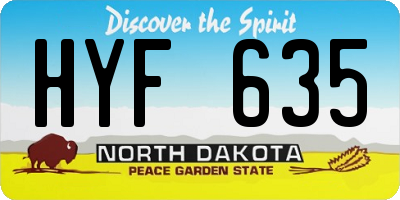 ND license plate HYF635
