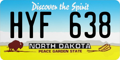 ND license plate HYF638