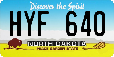 ND license plate HYF640