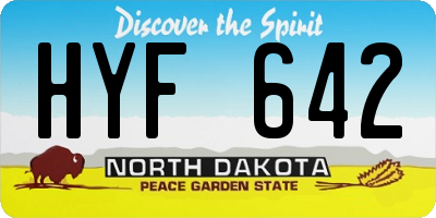 ND license plate HYF642