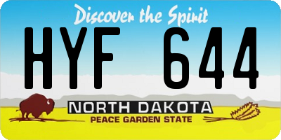 ND license plate HYF644