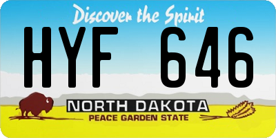 ND license plate HYF646