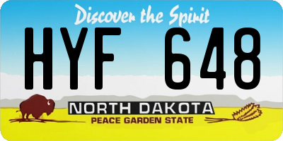 ND license plate HYF648