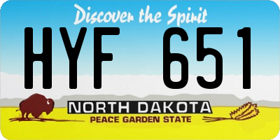 ND license plate HYF651