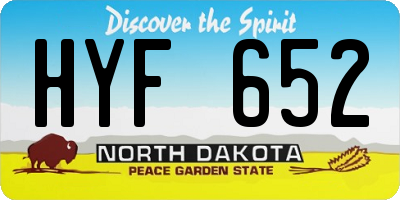 ND license plate HYF652