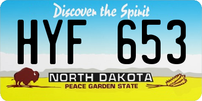 ND license plate HYF653
