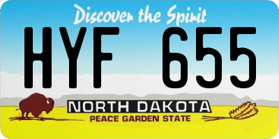 ND license plate HYF655