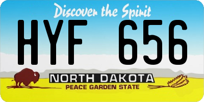 ND license plate HYF656
