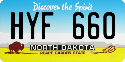 ND license plate HYF660