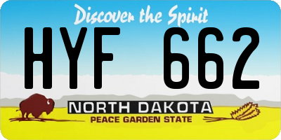 ND license plate HYF662