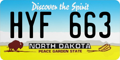 ND license plate HYF663