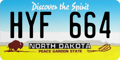 ND license plate HYF664