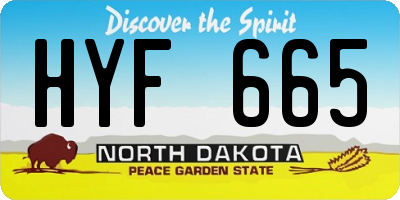 ND license plate HYF665