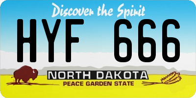 ND license plate HYF666