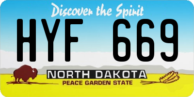 ND license plate HYF669