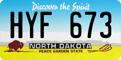 ND license plate HYF673