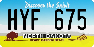 ND license plate HYF675