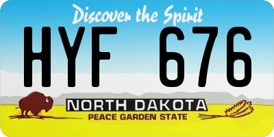 ND license plate HYF676