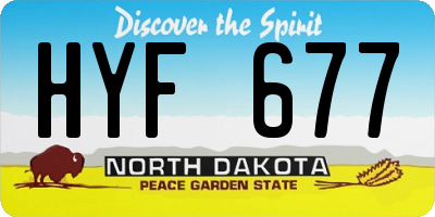 ND license plate HYF677