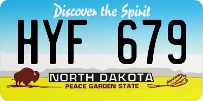 ND license plate HYF679