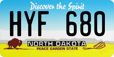 ND license plate HYF680