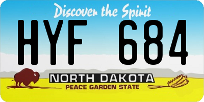 ND license plate HYF684