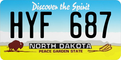 ND license plate HYF687