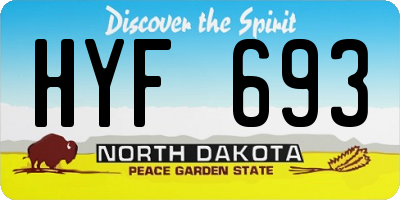 ND license plate HYF693