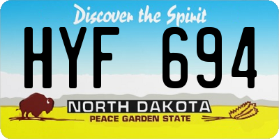 ND license plate HYF694