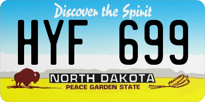 ND license plate HYF699