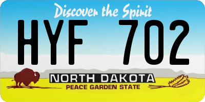 ND license plate HYF702