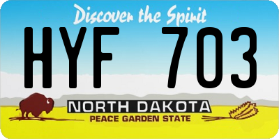 ND license plate HYF703
