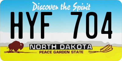 ND license plate HYF704