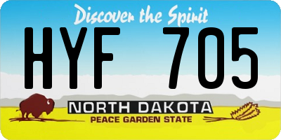 ND license plate HYF705