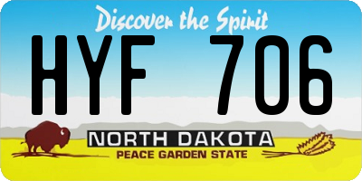 ND license plate HYF706