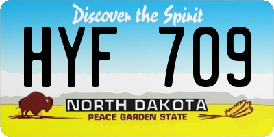 ND license plate HYF709