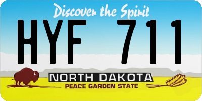 ND license plate HYF711
