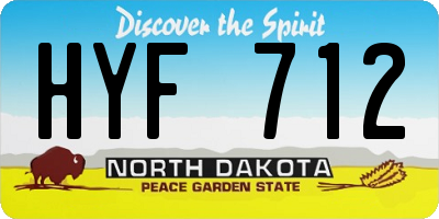 ND license plate HYF712