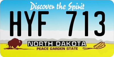 ND license plate HYF713