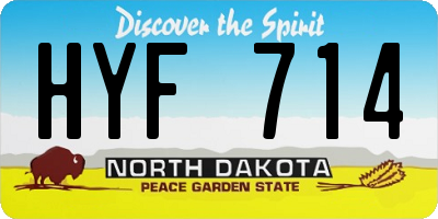 ND license plate HYF714